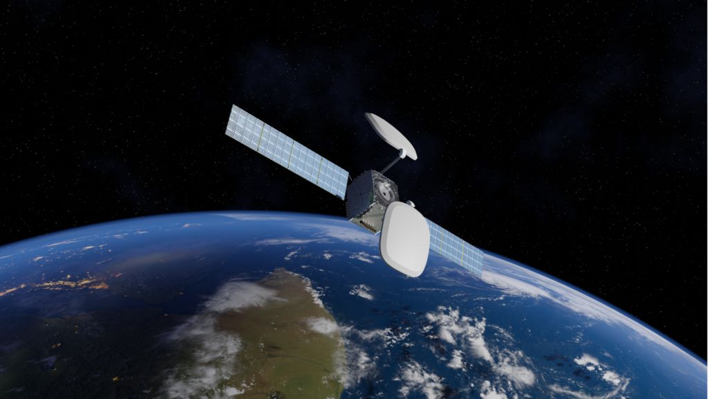 Artists impression of the IS 45 HummingSat platform pillars