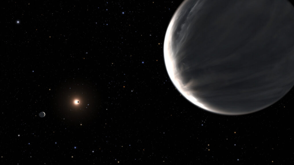 Artist s illustration of Kepler 138 planetary system pillars