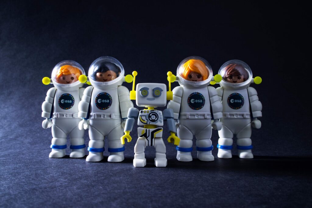 Playmobil astronaut training team pillars