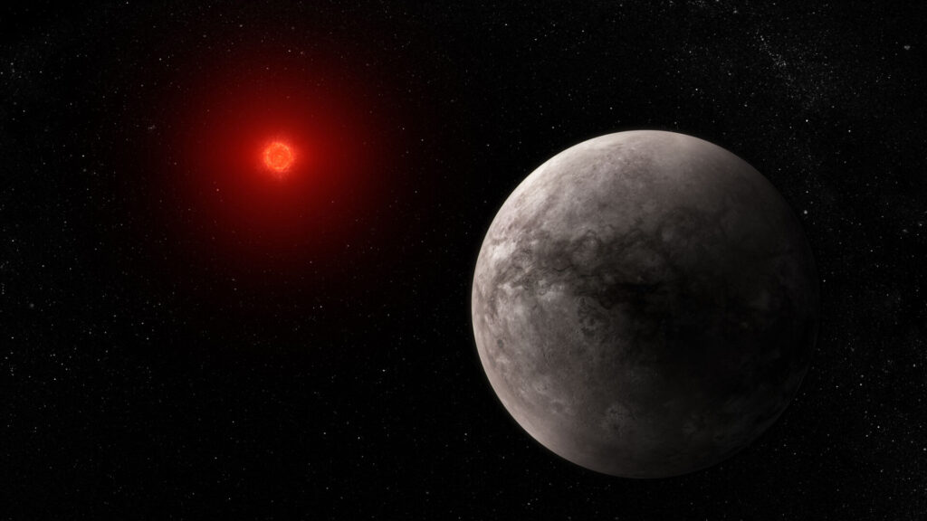 Rocky exoplanet TRAPPIST 1 b illustration pillars
