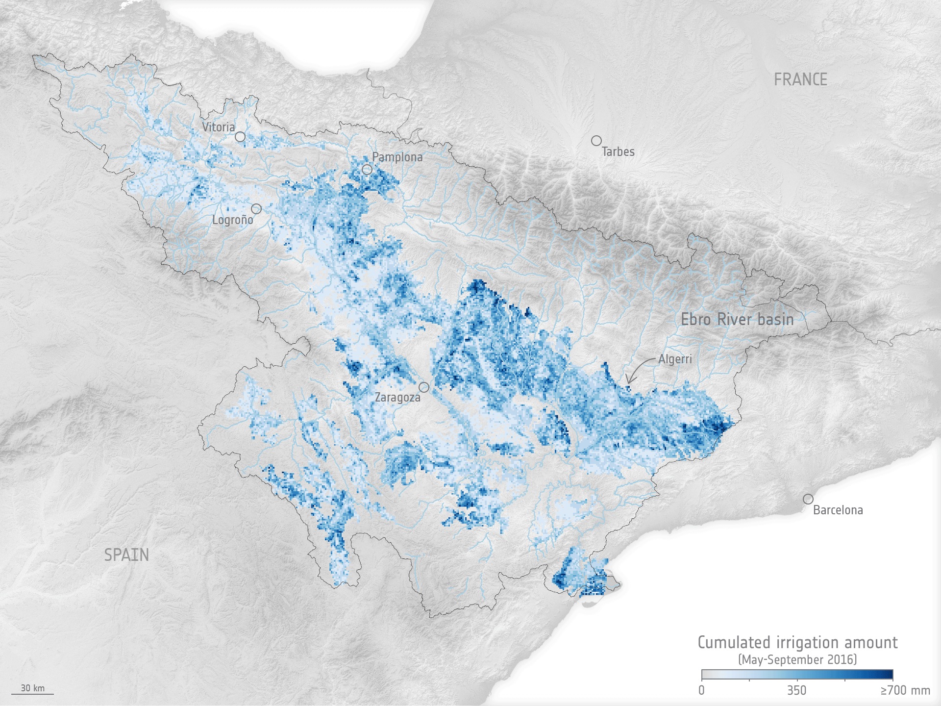 Irrigation Ebro River basin pillars