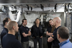 New ESA astronaut candidates start basic training Columbus mockup pillars
