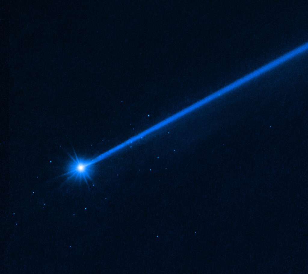 Hubble sees boulders escaping from asteroid Dimorphos pillars