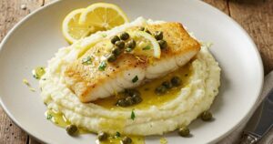 halibut piccata with lemon caper butter over garlic mash 17921179681781005369328 550 0 935 736 crop 17921184713361472217894